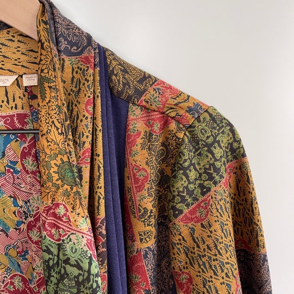 Soft Surroundings Izmir Topper Cardigan Open Front Cascade Waterfall Size M - Picture 3 of 7